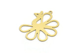 Brass Bird Charm, 8 Raw Brass Peacock Shaped Charms With 1 Loop (32.5x25x0.60mm) A5718