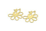 Brass Bird Charm, 8 Raw Brass Peacock Shaped Charms With 1 Loop (32.5x25x0.60mm) A5718