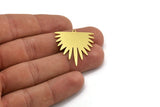 Brass Irregular Charm, 6 Raw Brass Irregular Shaped Charms With 1 Loop (32x29x0.80mm) A5445