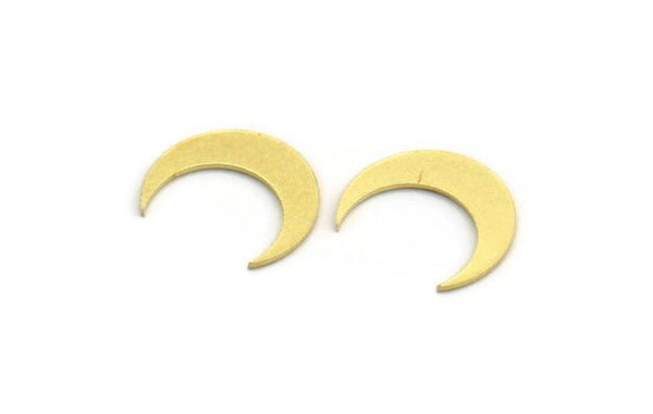 Brass Moon Blank, 50 Raw Brass Crescent Moon Blanks, Brass Blanks (12x3x0.60mm) A5475