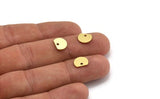 Brass Round Charm, 24 Raw Brass Round Shaped Charms With 1 Hole, Charm Pendants (9x8x0.60mm) A5448