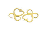 Brass Heart Charm, 8 Raw Brass Heart Shaped Charms With 1 Loop, Findings, Pendants (27x24x0.60mm) A5418