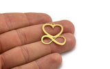 Brass Heart Charm, 8 Raw Brass Heart Shaped Charms With 1 Loop, Findings, Pendants (27x24x0.60mm) A5418