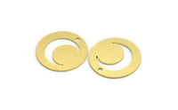 Brass Moon Charm, 12 Raw Brass Crescent Moon Charms With 1 Hole, Round Moon Charms (18x0.60mm) A5441