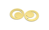 Brass Moon Charm, 12 Raw Brass Crescent Moon Charms With 1 Hole, Round Moon Charms (18x0.60mm) A5441