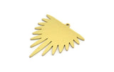 Brass Irregular Charm, 6 Raw Brass Irregular Shaped Charms With 1 Loop (32x29x0.80mm) A5445