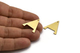 Brass Triangle Charm, 8 Raw Brass Triangle Charms With 1 Hole (25x22x0.80mm) A5645
