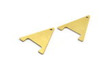 Brass Triangle Charm, 8 Raw Brass Triangle Charms With 1 Hole (25x22x0.80mm) A5645