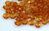 12 Vintage Ab Swarovski Crystal Rondelle Orange Flower Beads (8 Mm) CV118