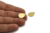 Brass Drop Charm, 12 Raw Brass Drop Charms With 1 Hole, Earrings, Findings (17x13x0.80mm) A5671