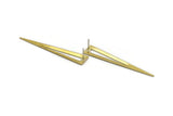 Brass Triangle Earring, 6 Raw Brass Triangle Stud Earrings (66x12x0.80mm) D0217 A5804