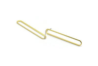 Brass Oval Earring, 4 Raw Brass Oval Stud Earrings (50x7x0.80mm) M03231 A5774