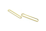 Brass Oval Earring, 4 Raw Brass Oval Stud Earrings (50x7x0.80mm) M03231 A5774