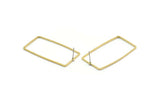 Brass Rectangle Earring, 8 Raw Brass Rectangle Stud Earrings (20x40x1mm) D0332 A5752