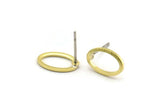Brass Oval Earring, 12 Textured Raw Brass Oval Stud Earrings (11x8x0.80mm) M02567 A5828