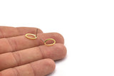 Brass Oval Earring, 12 Textured Raw Brass Oval Stud Earrings (11x8x0.80mm) M02567 A5828