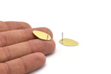 Earring Studs, 4 Raw Brass - Irregular Shaped Stud Earrings - Brass Earrings - Earrings (20x11x0.80mm) M03259 A5783