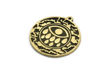 Brass Round Charm, Raw Brass Round Charm With 1 Loop, Eye Findings, Brass Teardrop Findings (30x27.5x1.5mm) N2202