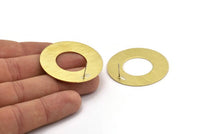 Brass Round Earring, 2 Textured Raw Brass Round Earring Studs (40x0.80mm) M02992 A5731