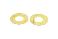 Brass Round Earring, 2 Textured Raw Brass Round Earring Studs (40x0.80mm) M02992 A5731