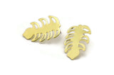Brass Leaf Earring, 4 Raw Brass Leaf Stud Earrings (30x20x0.80mm) M01748 A5775
