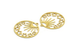 Brass Sun Charm, 8 Raw Brass Sun And Star Shaped Charms With 1 Loop (29x27x0.80mm) A5973