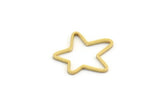 Brass Star Charm, 50 Raw Brass Star Charms, Charm Pendants (16x14x0.80mm) A5950