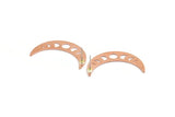 Copper Moon Earring, 4 Raw Copper Crescent Moon Stud Earrings (36x9x0.80mm) M01471 A5490