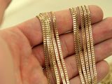 15 Meters-49.5 Feet Faceted Raw Brass Soldered Chain (2mm) W4