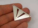 Brass Triangle Pendant, 10 Nickel Free Triangle Brass Pendant With 2 Holes (45x35x35mm) Nfb 3091v D356