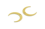 Brass Moon Charm, 24 Raw Brass Crescent Moon Charms With 1 Hole (16x3x0.60mm) A5949