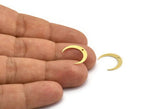 Brass Moon Charm, 24 Raw Brass Crescent Moon Charms With 1 Hole (16x3x0.60mm) A5949