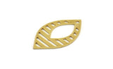 Brass Marquise Charm, 10 Raw Brass Oval Shaped Charms With 1 Hole (28x16x0.60mm) A5867