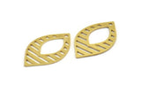 Brass Marquise Charm, 10 Raw Brass Oval Shaped Charms With 1 Hole (28x16x0.60mm) A5867