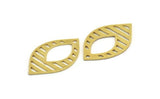 Brass Marquise Charm, 10 Raw Brass Oval Shaped Charms With 1 Hole (28x16x0.60mm) A5867
