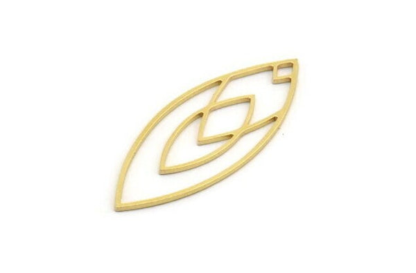 Brass Marquise Charm, 24 Raw Brass Marquise Charms, Earrings, Pendants (39x15x0.80mm) A5600
