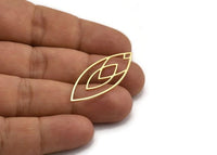Brass Marquise Charm, 24 Raw Brass Marquise Charms, Earrings, Pendants (39x15x0.80mm) A5600
