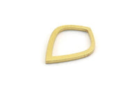 Brass Drop Charm, 50 Raw Brass Drop Ring Charms (16x12x1mm) A5565