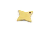 Brass Star Charm, 24 Raw Brass Star Charms With 1 Hole, Charm Pendants (14x10x1mm) A5593