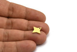 Brass Star Charm, 24 Raw Brass Star Charms With 1 Hole, Charm Pendants (14x10x1mm) A5593