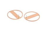 Copper Round Earring, 2 Raw Copper Round Stud Earrings (43x0.90mm) M552 A5528