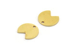 Brass Round Charm, 24 Raw Brass Crescent Moon Charms With 1 Hole, Findings (12x11x0.80mm) A5564