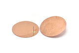 Copper Round Earring, 2 Raw Copper Round Stud Earrings (43x0.90mm) M537 A5517