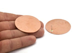 Copper Round Earring, 2 Raw Copper Round Stud Earrings (43x0.90mm) M537 A5517