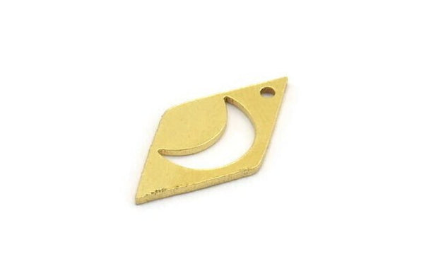 Brass Moon Charm, 24 Raw Brass Crescent Moon Charms With 1 Hole, Charm Pendants (21x11x0.80mm) A5568