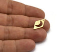 Brass Moon Charm, 24 Raw Brass Crescent Moon Charms With 1 Hole, Charm Pendants (21x11x0.80mm) A5568
