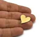 Brass Heart Blank, 8 Raw Brass Heart Blanks, Stamping Blanks (20x19x0.60mm) A5631