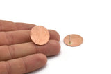 Copper Round Earring, 4 Raw Copper Round Stud Earrings (21x0.90mm) M962 A5481