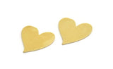 Brass Heart Blank, 12 Raw Brass Heart Blanks, Stamping Blanks (16x15x0.60mm) A5629
