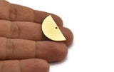 Semi Circle Charm, 8 Raw Brass Half Moon Charms With 1 Hole, Stamping Blanks (28x13x1mm) A5627